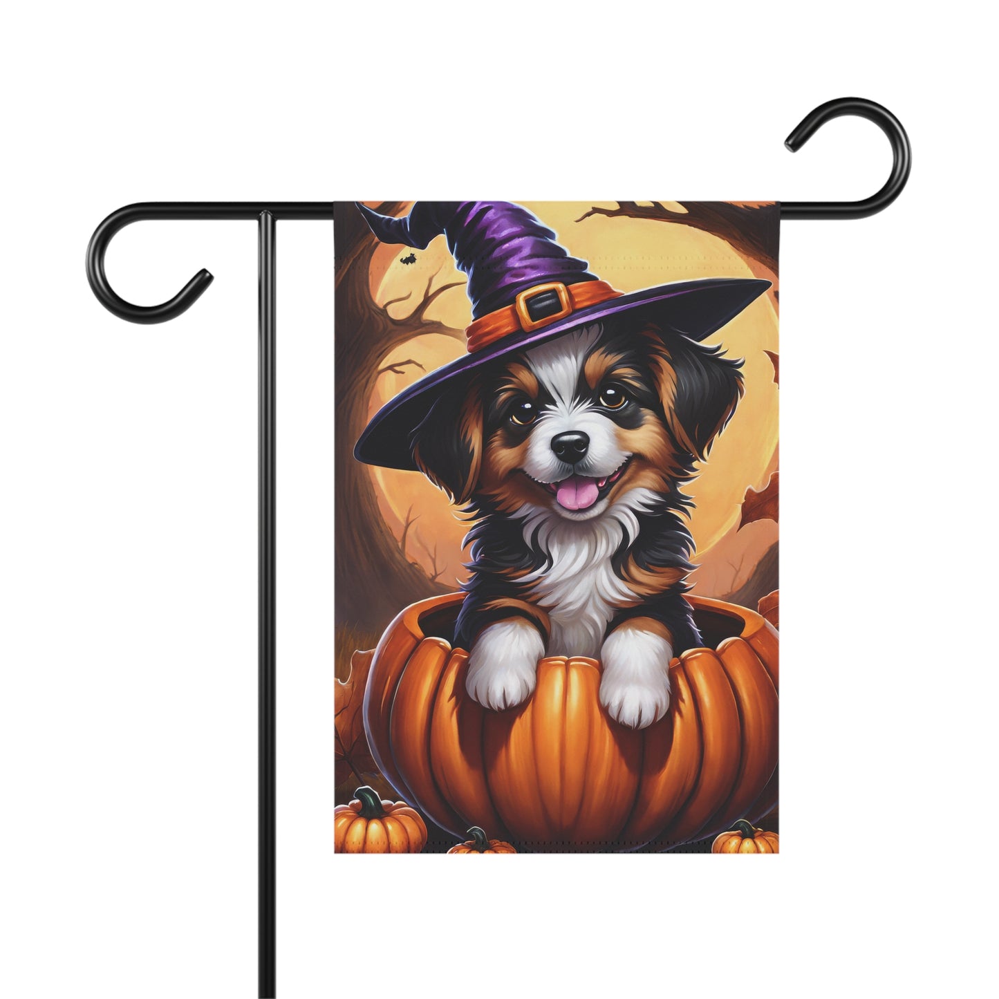 Playful Puppy Halloween Garden Flag/ House Banner