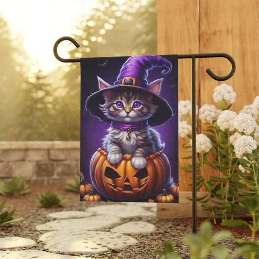 Sweet Kitten Halloween Garden Flag/ House Banner