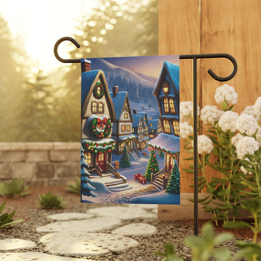 Charming Christmas Town Garden Flag/ House Banner