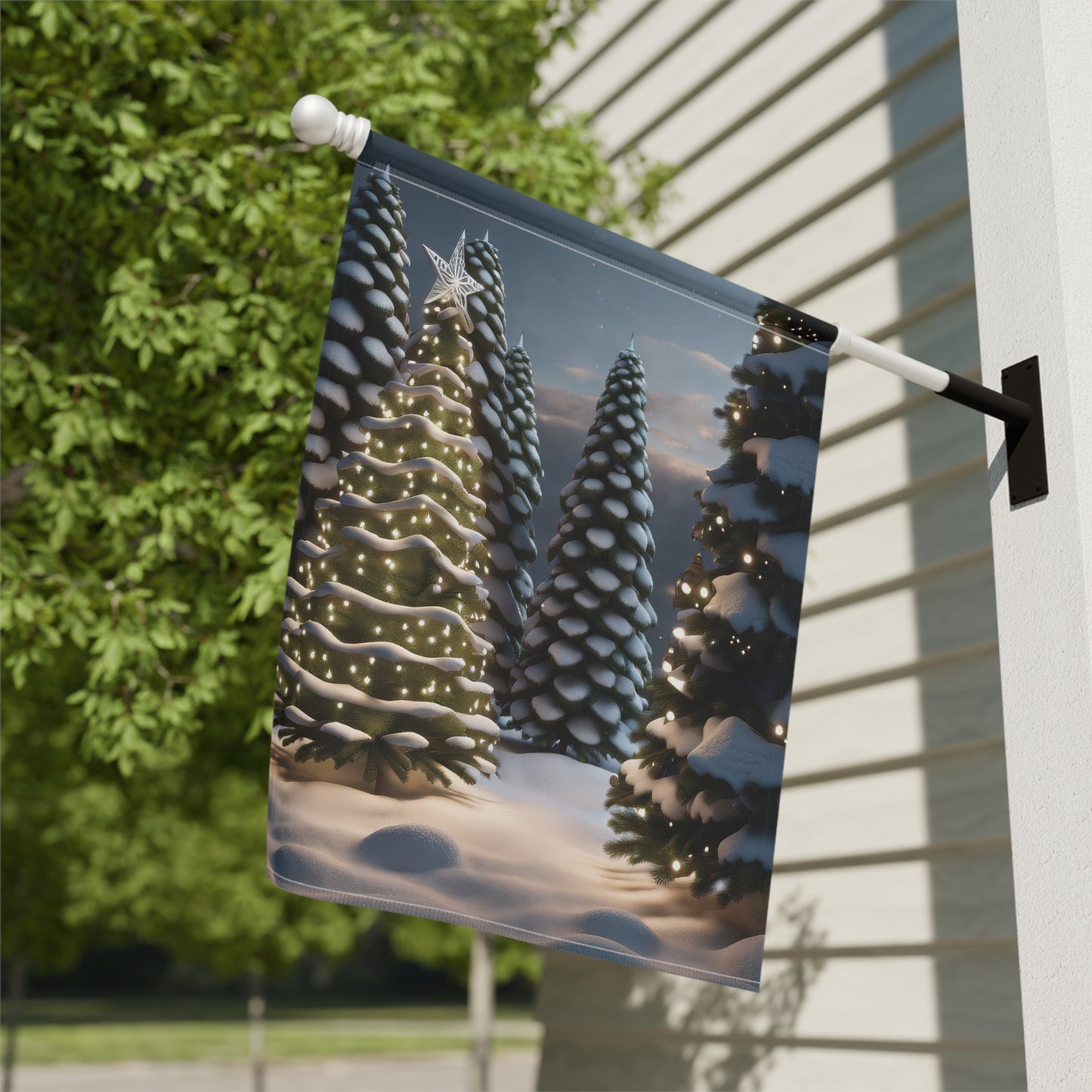 Beautiful Winter Wonderland Holiday Garden Flag/ House Banner