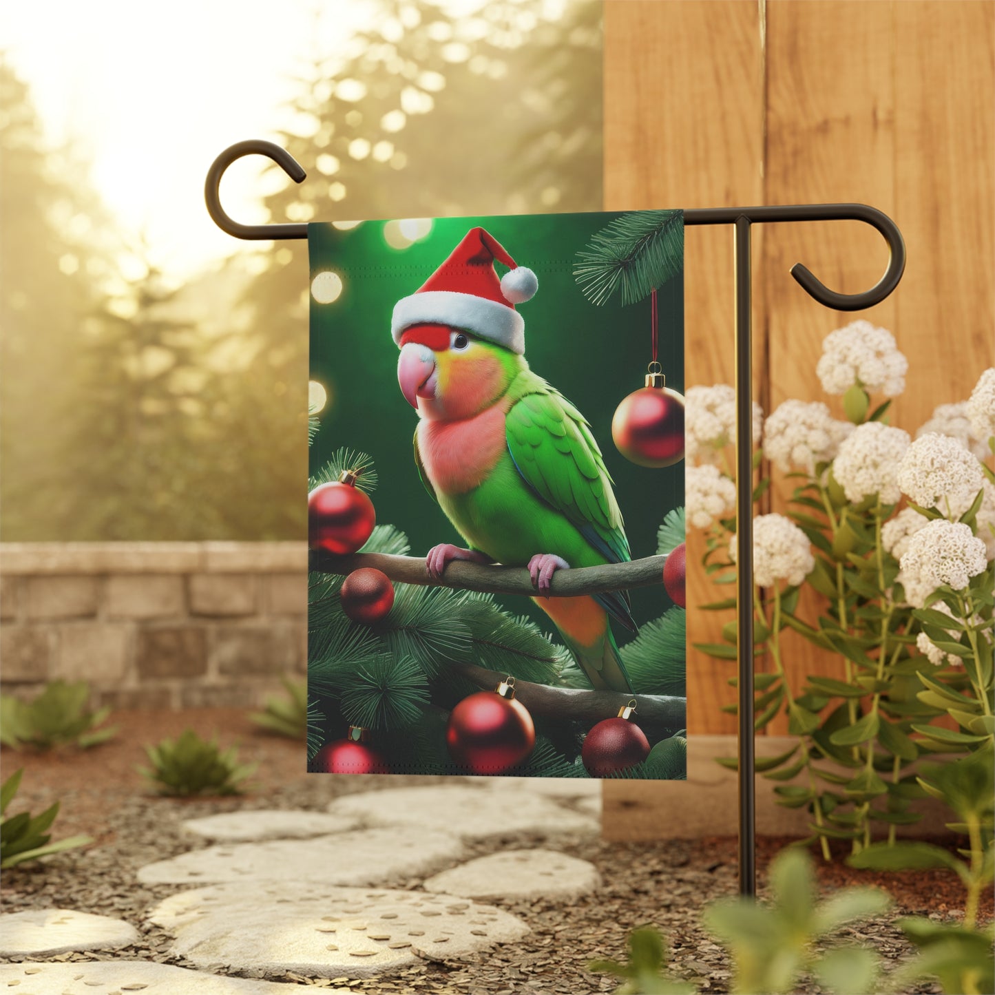 Lovebird Holiday Garden Flag/ House Banner