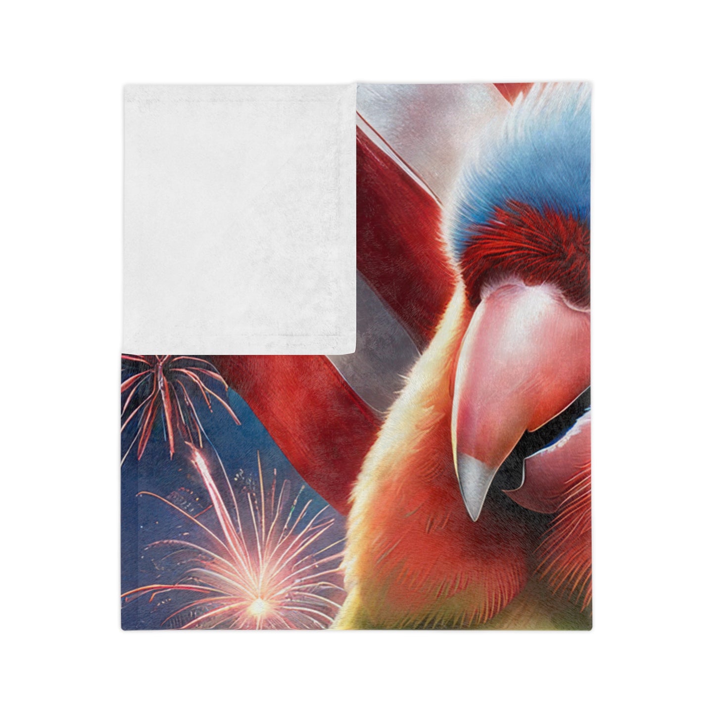 July 4th Lovebird Velveteen Plush Blanket