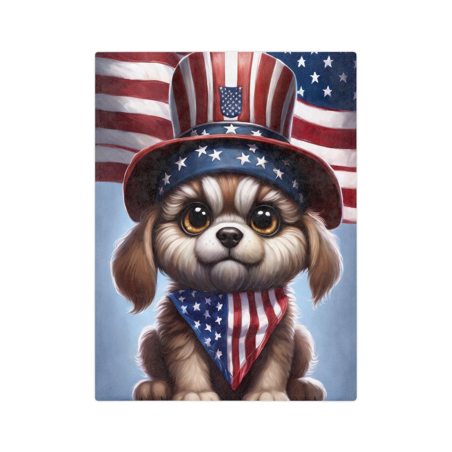 Puppy 4th of July Plush Sofa Blanket