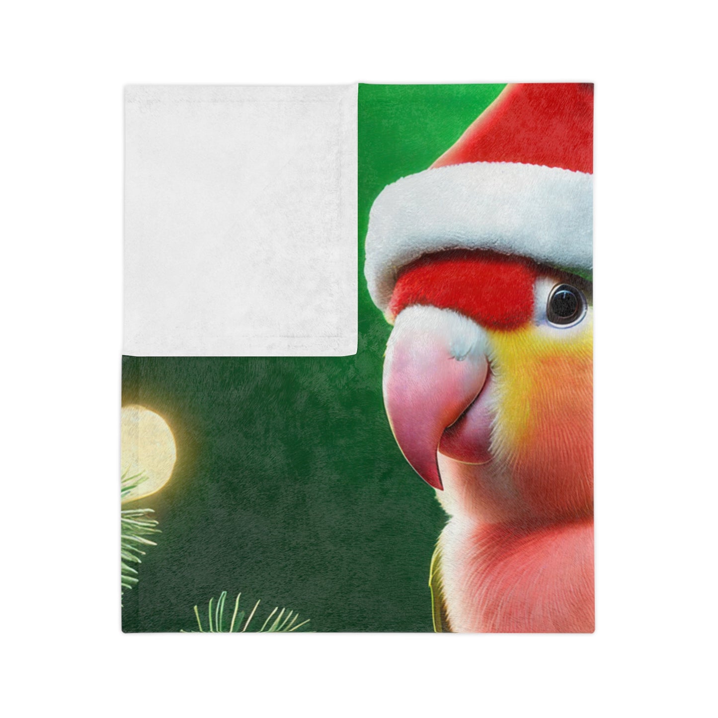 Christmas Lovebird Velveteen Plush Blanket