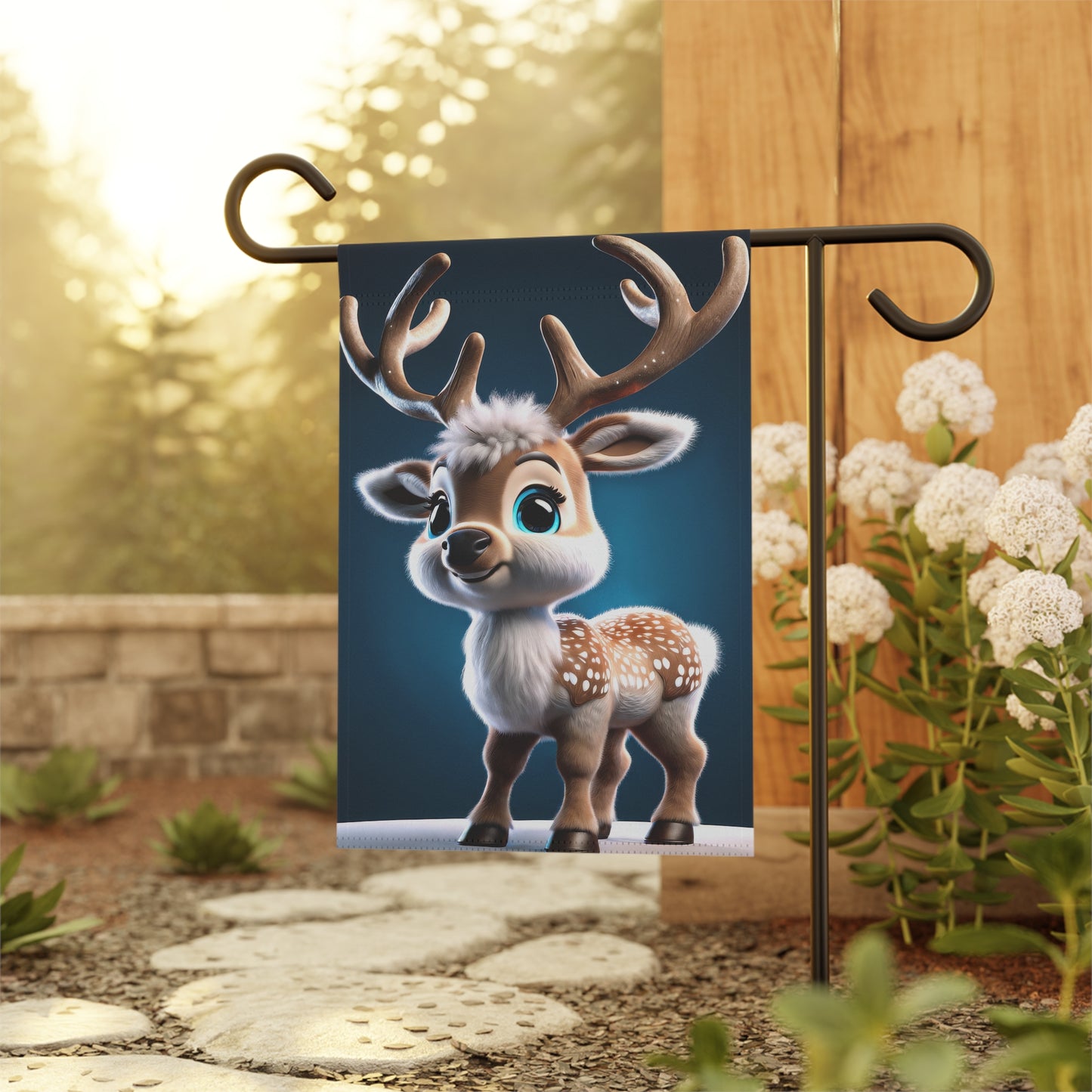 Precious Baby Reindeer Holiday Garden Flag/ House Banner