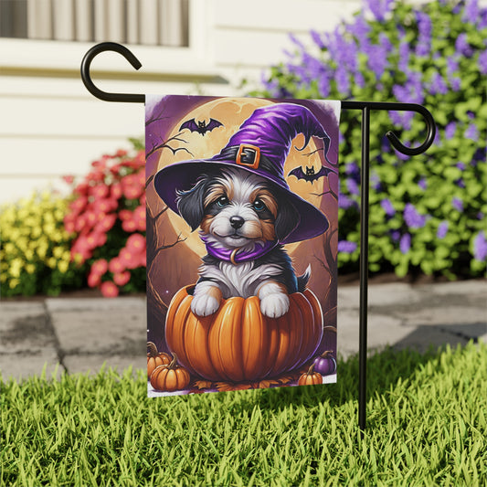 Sweet Puppy Halloween Garden Flag/ House Banner