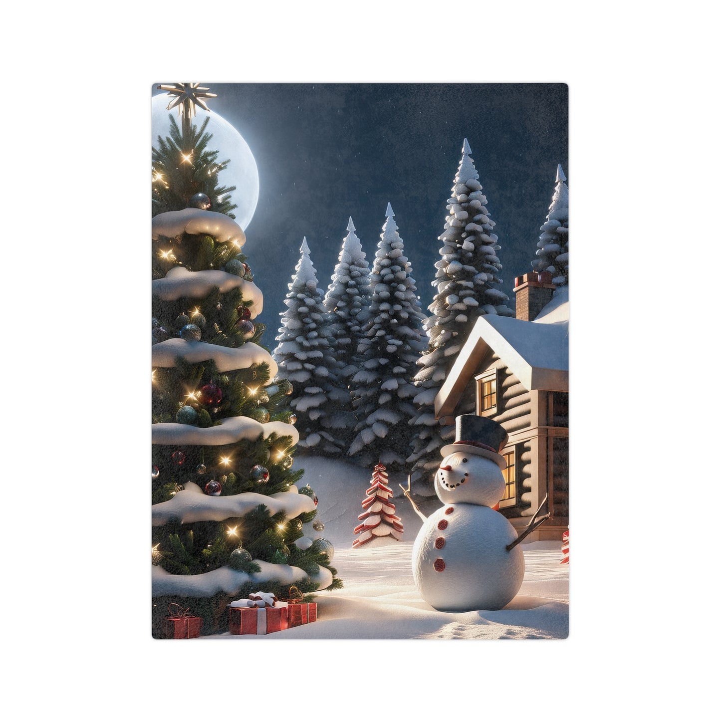 Cute Snowman Velveteen Plush Blanket