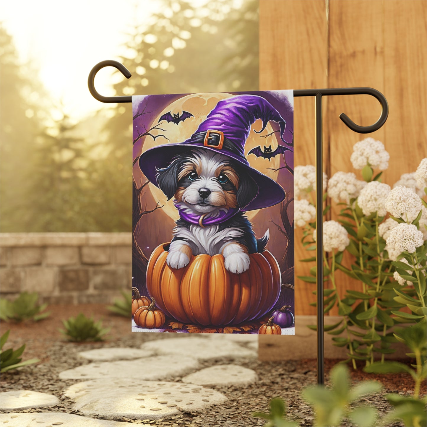 Sweet Puppy Halloween Garden Flag/ House Banner