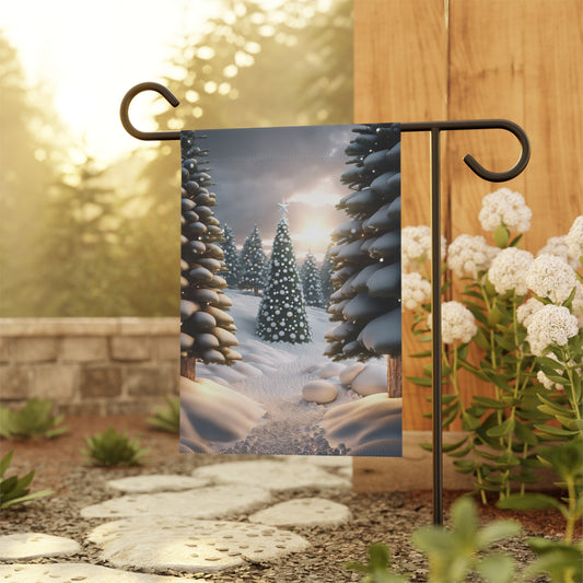 Snowy Scene Holiday Garden Flag/ House Banner