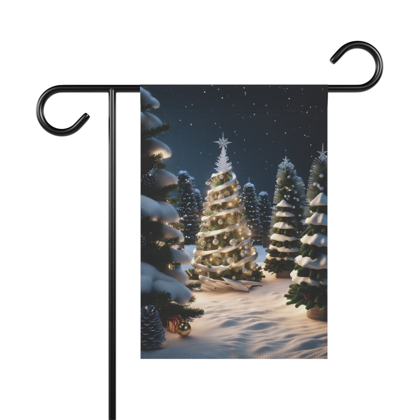 Christmas Tree in the Woods Holiday Garden Flag/ House Banner