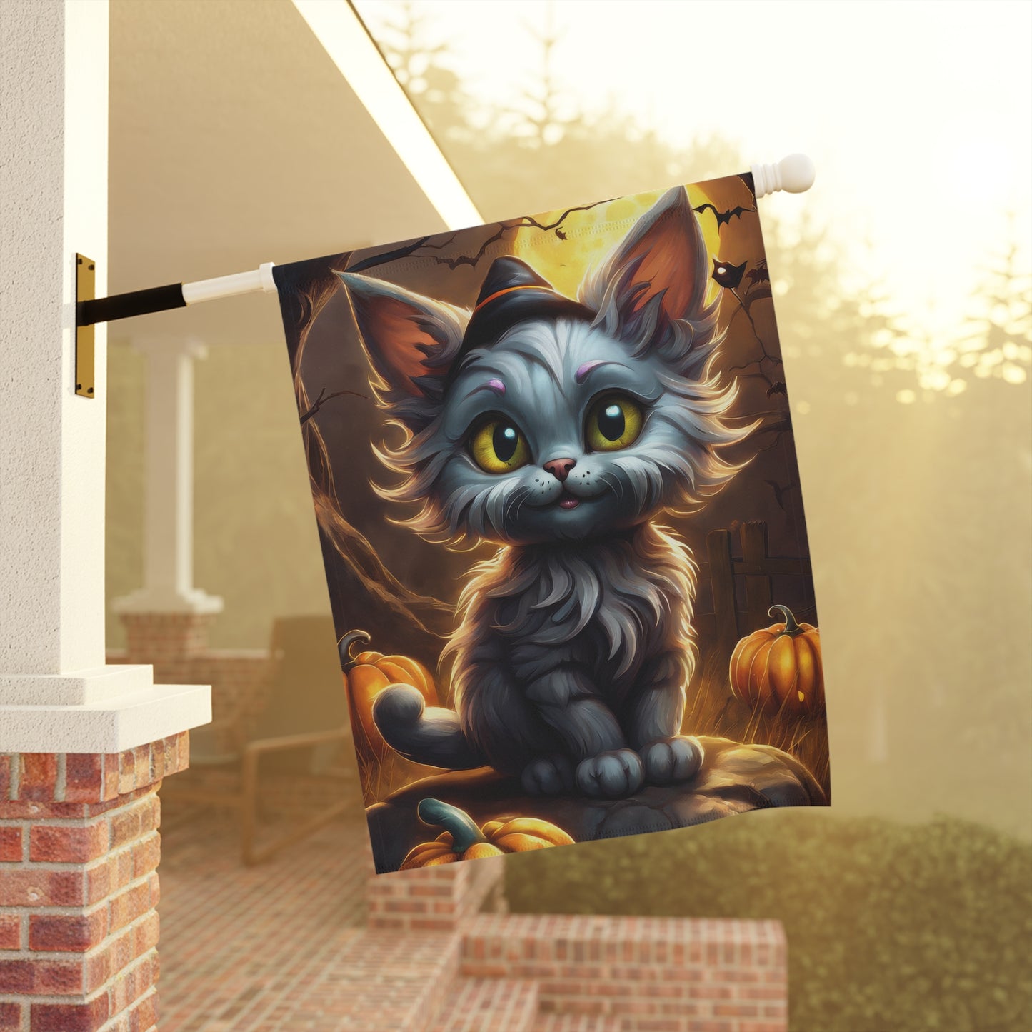 Halloween Cat Garden Flag/ House Banner