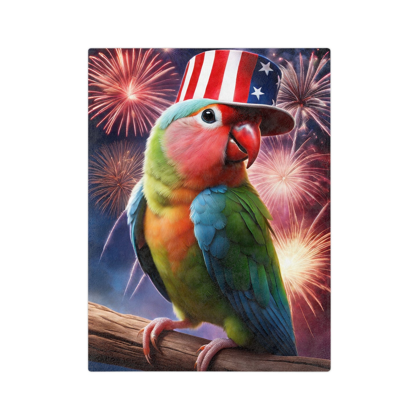 4th of July Bird Velveteen Plush Blanket