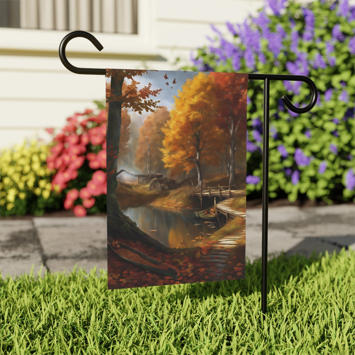 Vibrant Autumn Garden Flag/House Banner