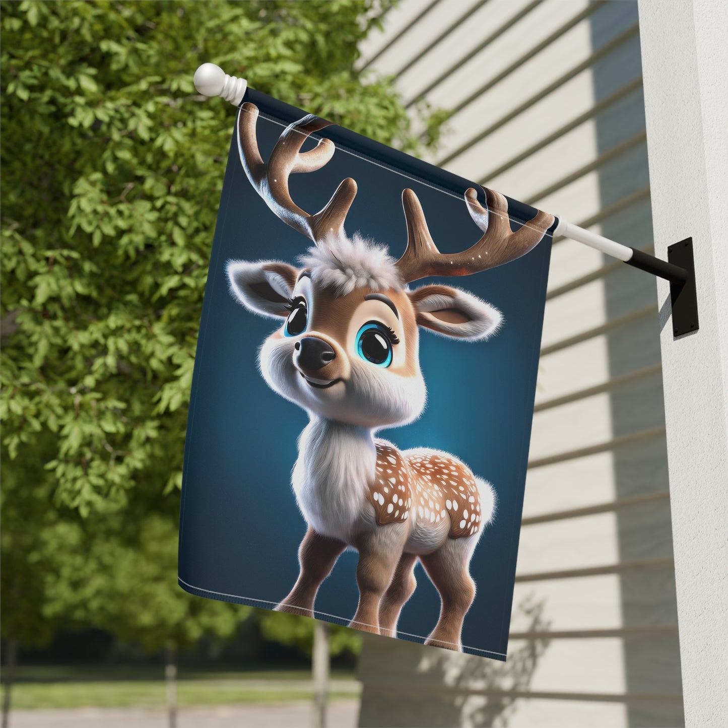 Precious Baby Reindeer Holiday Garden Flag/ House Banner