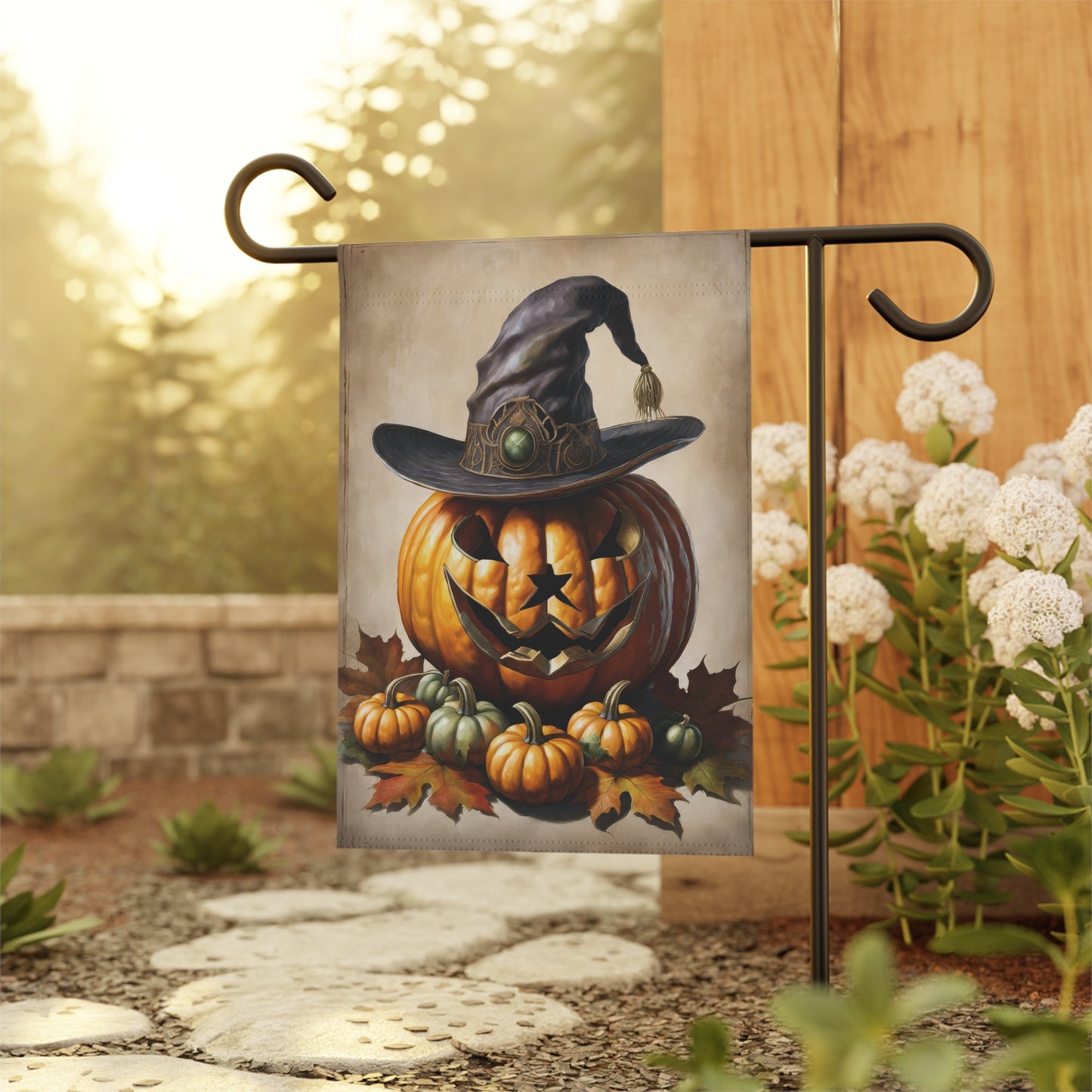 Creepy Jack-O-Lantern Halloween Garden Flag/ House Banner