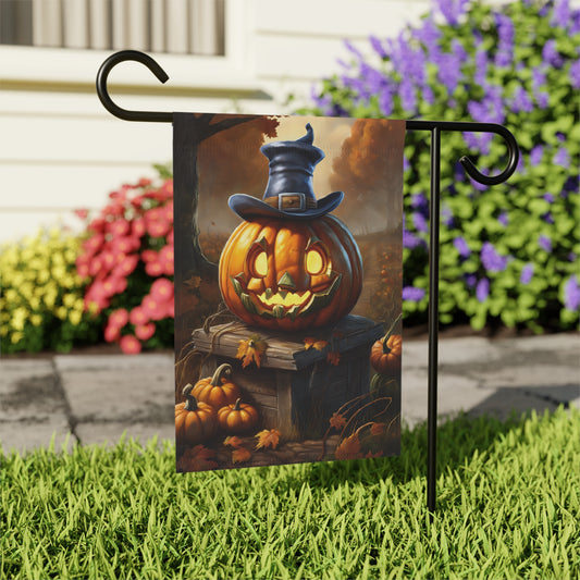 Creepy Jack-O-Lantern Halloween Garden Flag/ House Banner