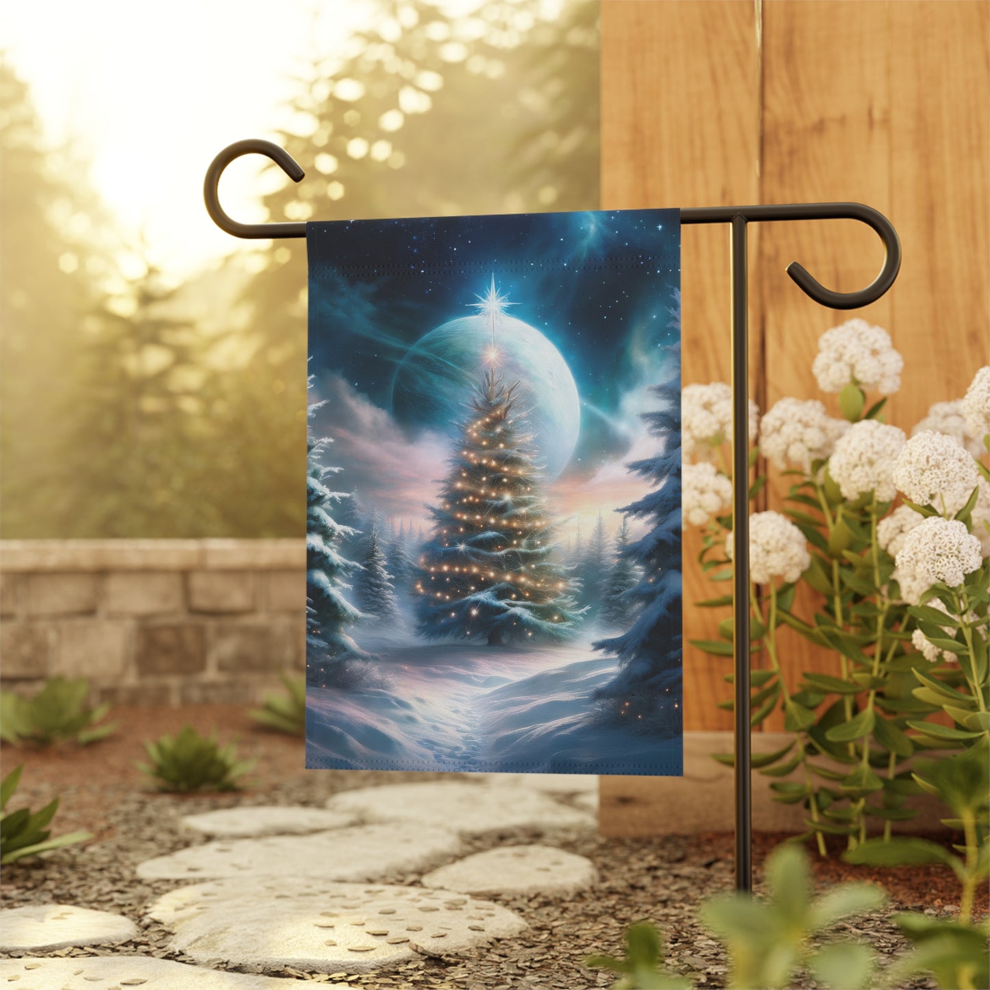 Stunning Wintery Woods Scene Holiday Garden Flag/ House Banner