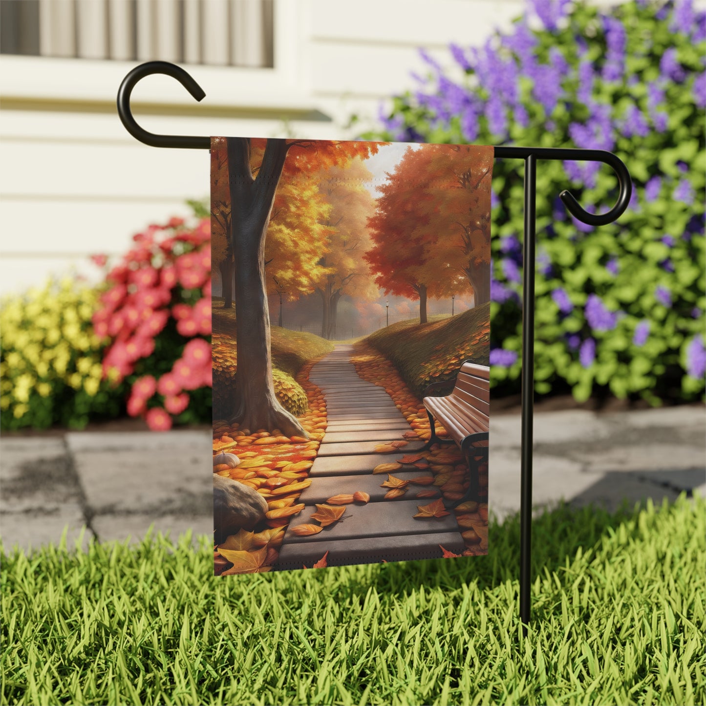 Scenic Autumn Garden Flag/House Banner