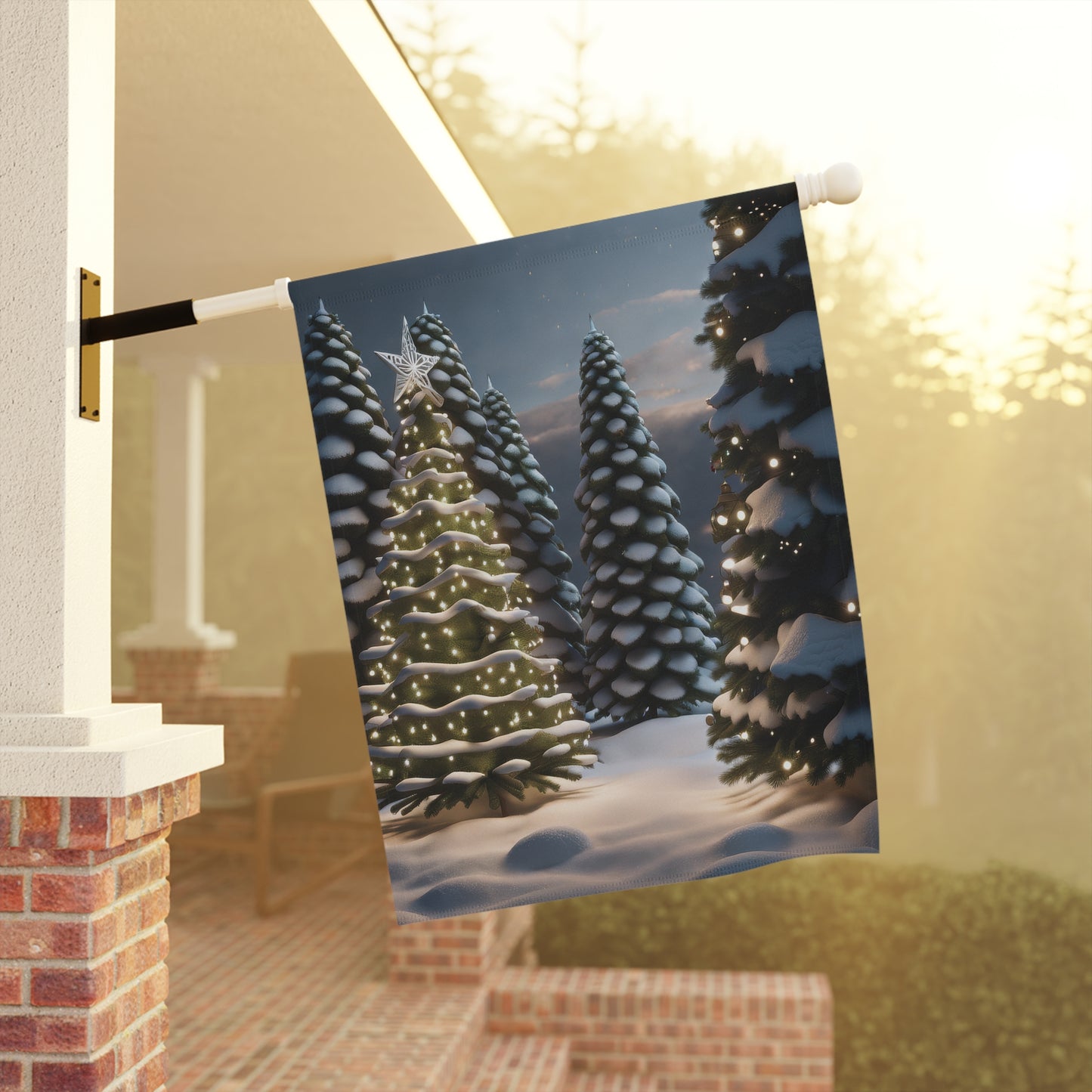 Beautiful Winter Wonderland Holiday Garden Flag/ House Banner