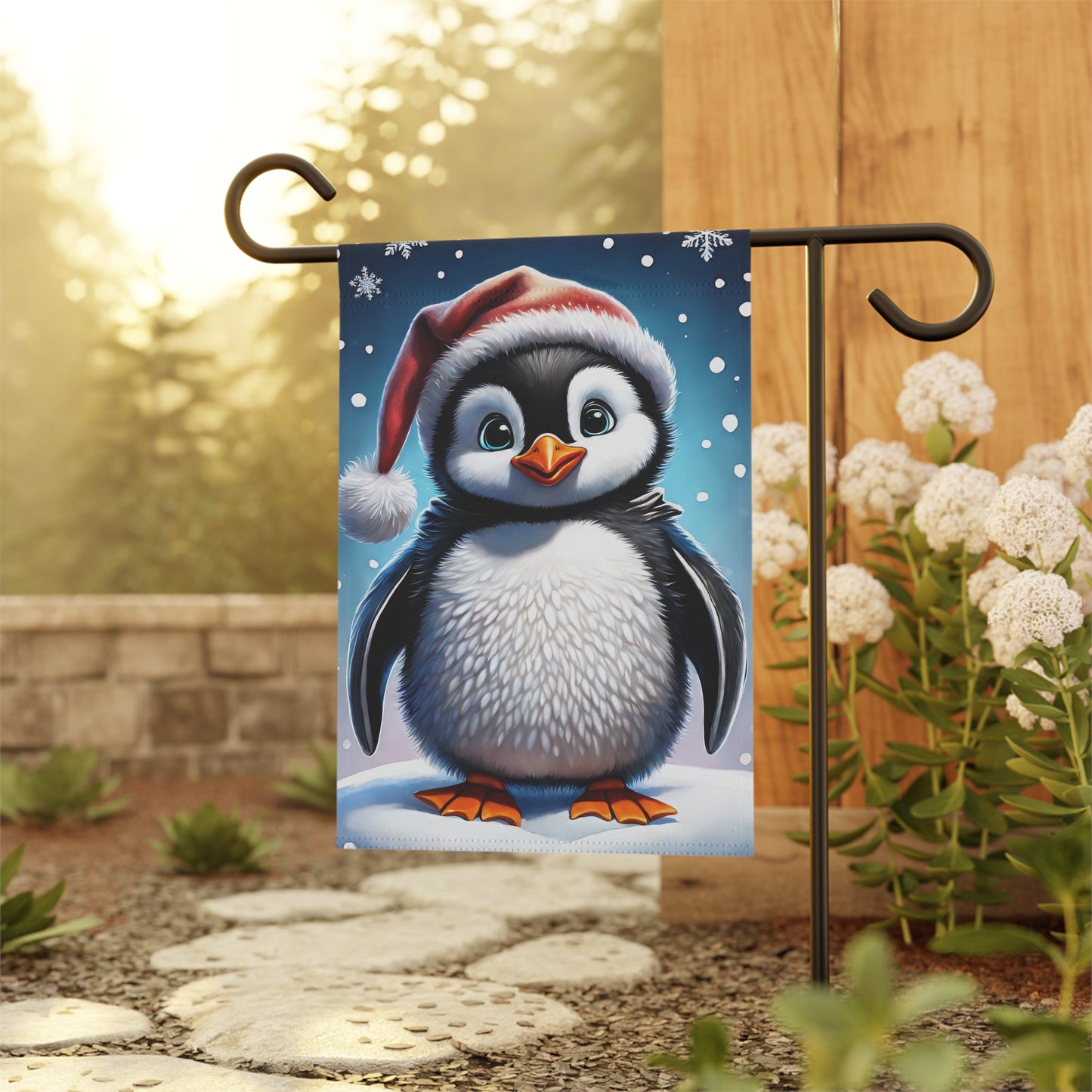 Holiday Penguin Garden Flag/ House Banner