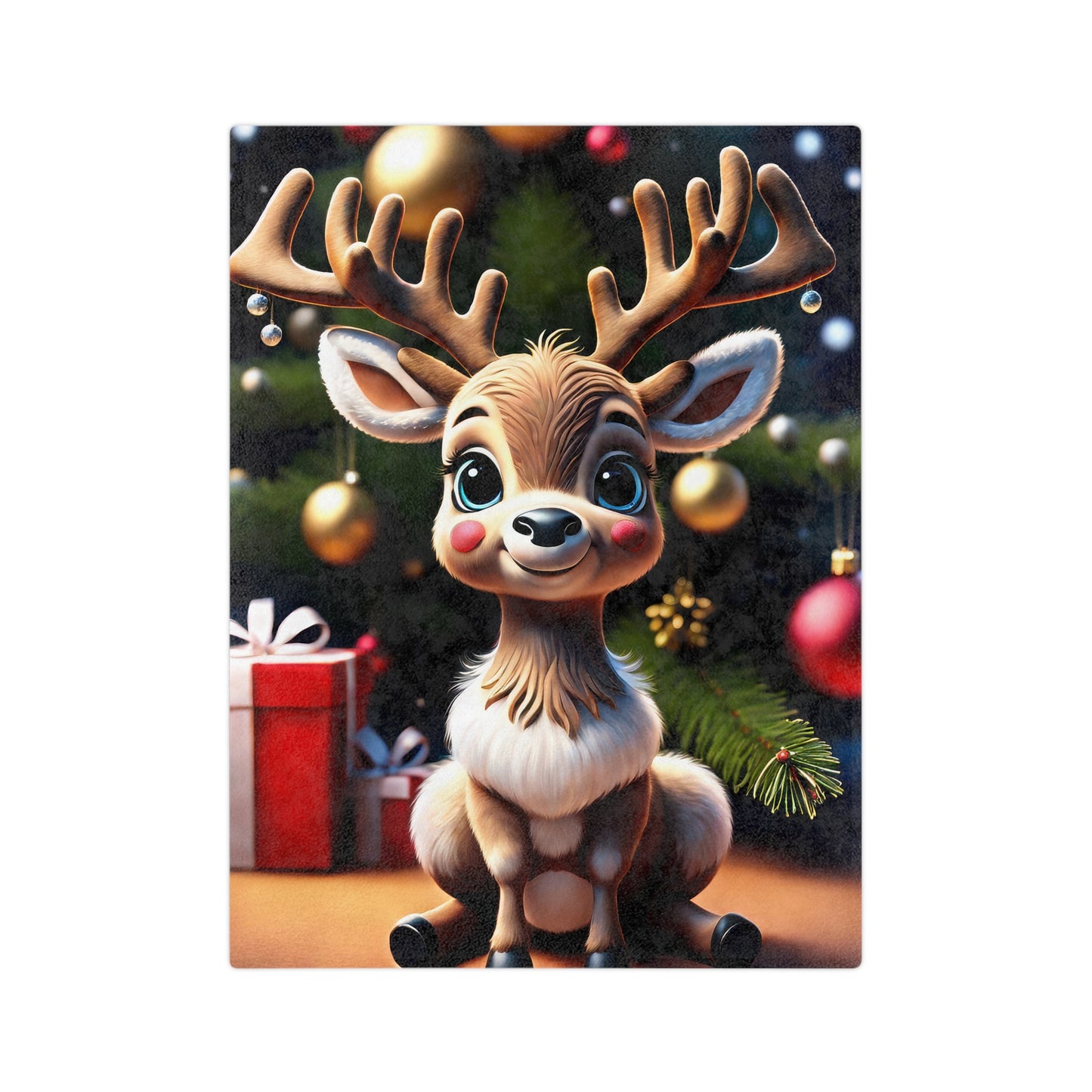 Adorable Reindeer Plush Velveteen Blanket