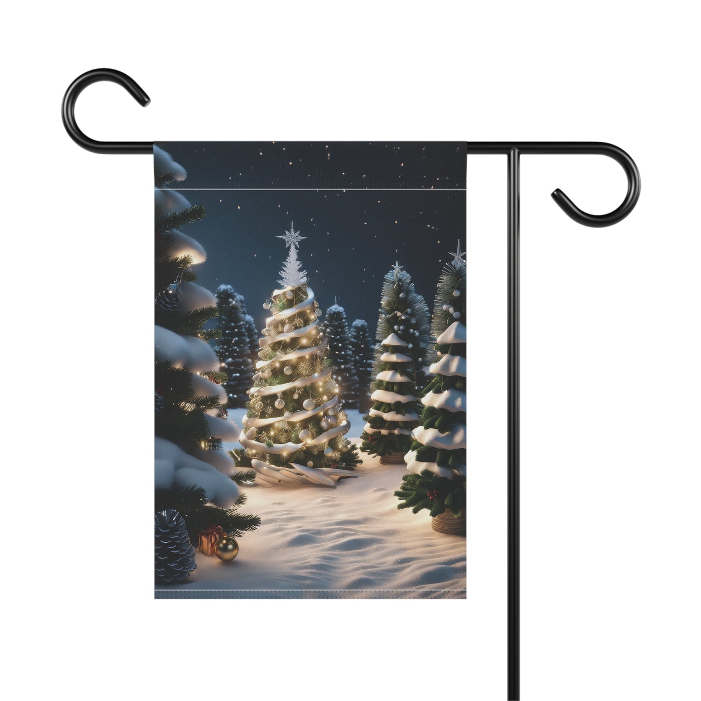 Christmas Tree in the Woods Holiday Garden Flag/ House Banner