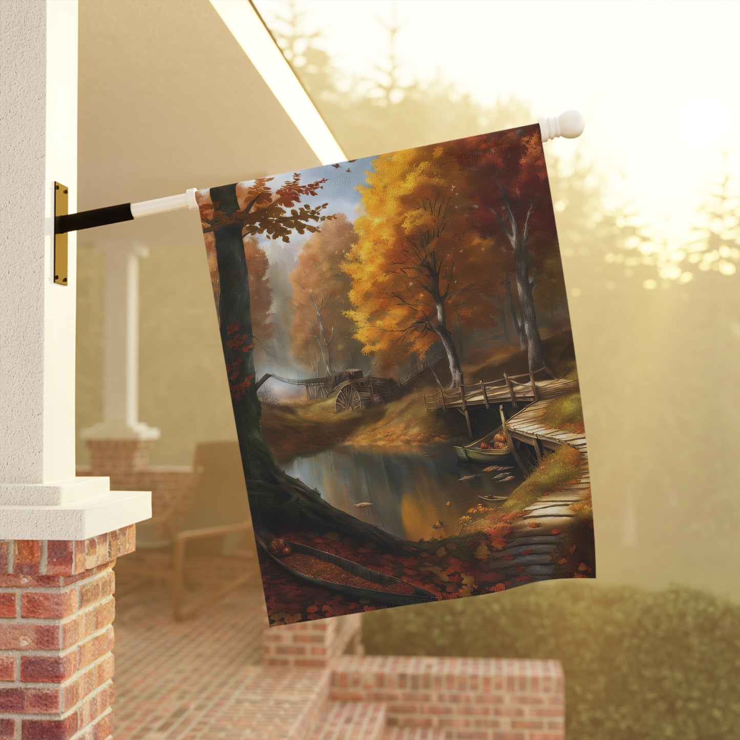 Vibrant Autumn Garden Flag/House Banner