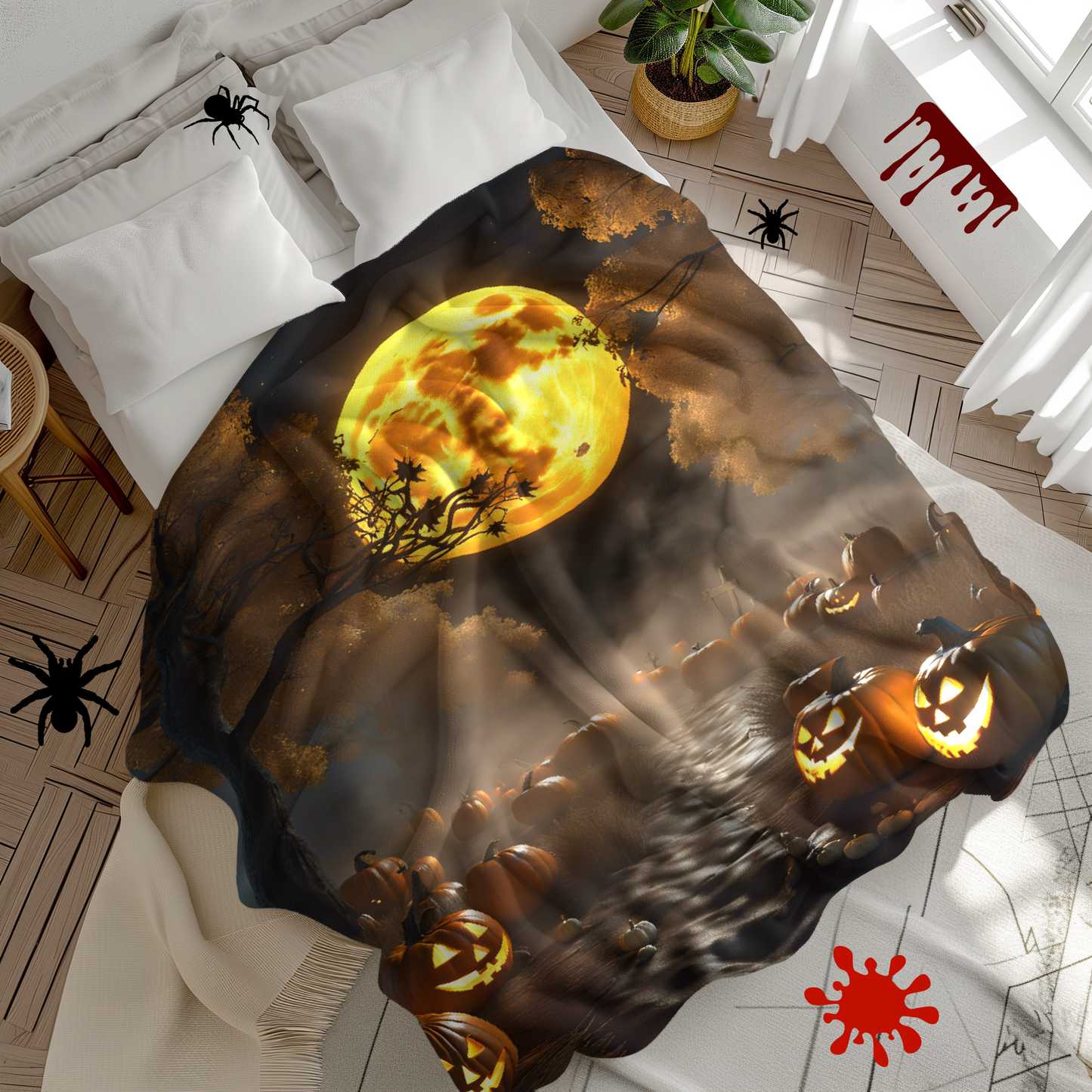 Spooky Jack-O-Lanterns Blanket