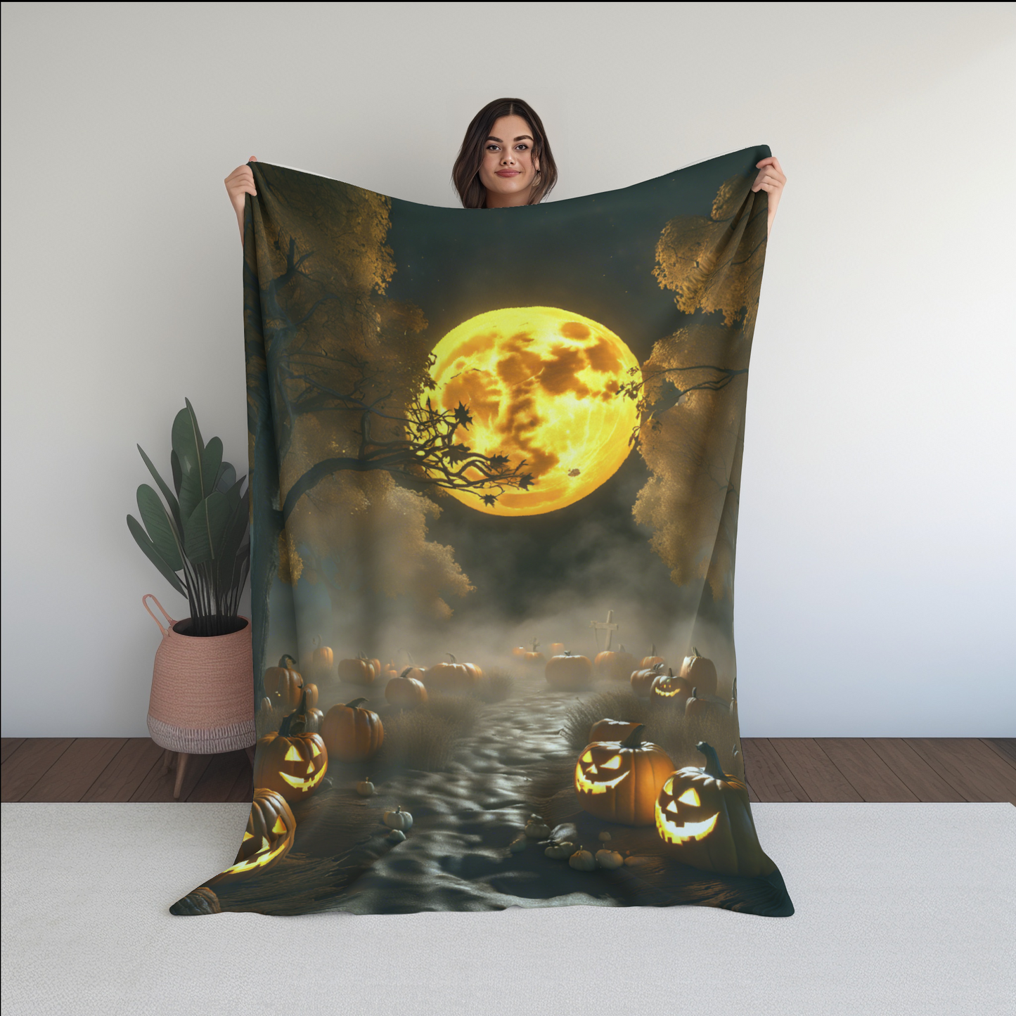 Spooky Jack-O-Lanterns Blanket