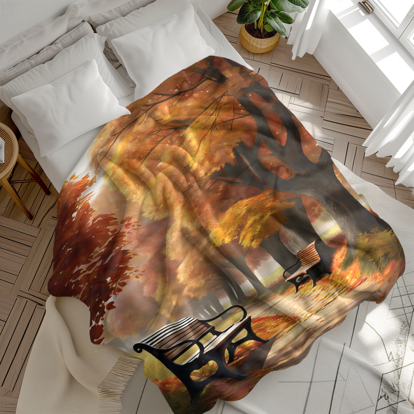 Beautiful Autumn Foliage Soft Blanket