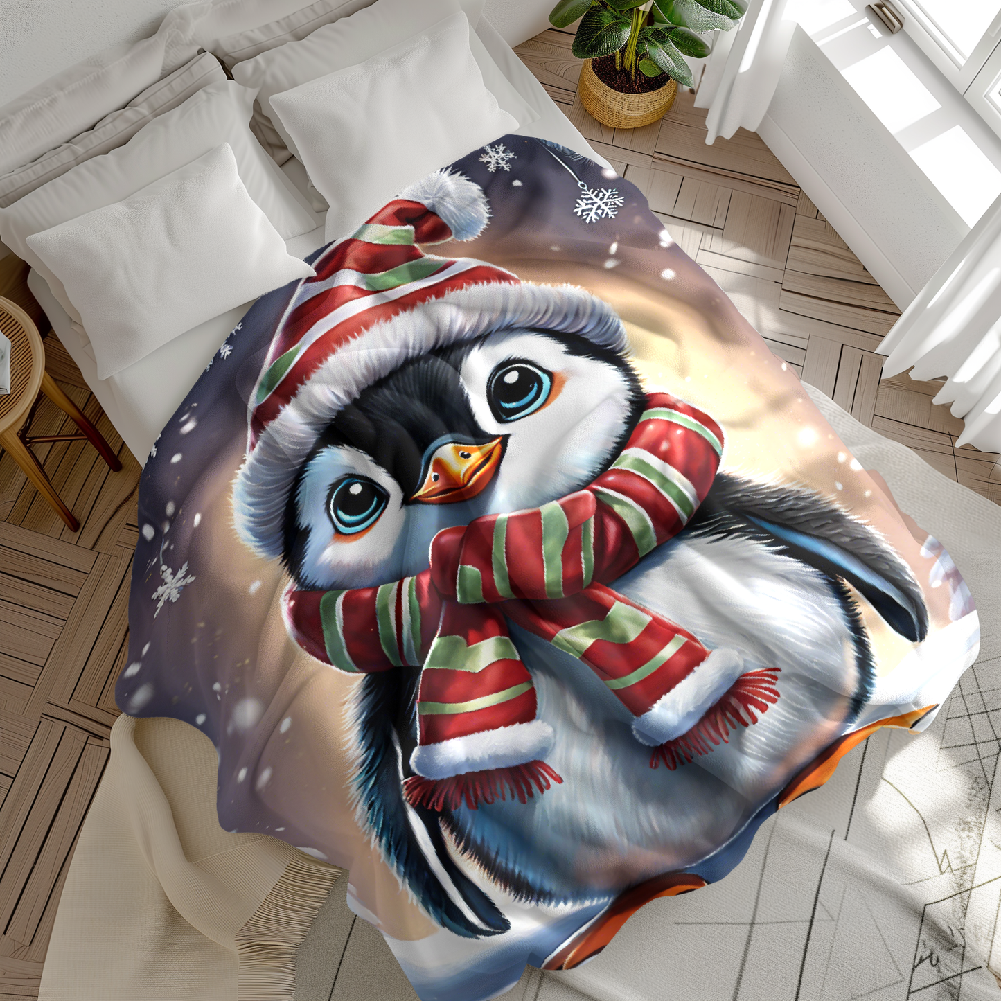 Penguin Velveteen Plush Blanket