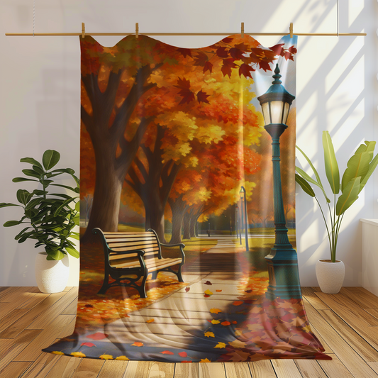 Velveteen Blanket with a Fall Design