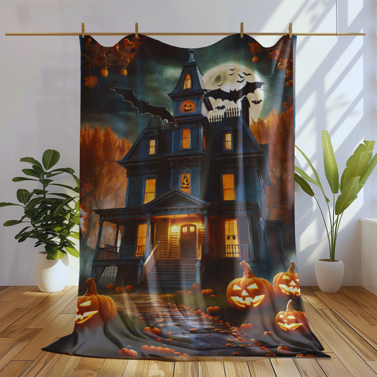 Haunted Plush Halloween  Blanket