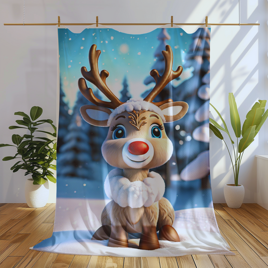 Precious Reindeer Plush Blanket