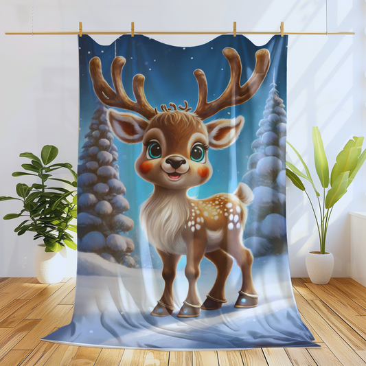 Christmas Reindeer Plush Blanket