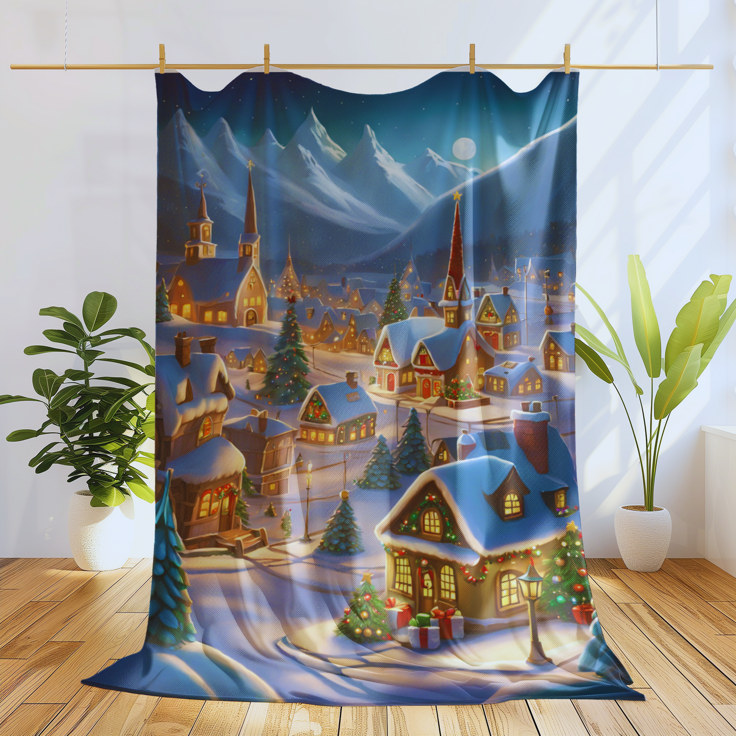 Christmas Village Plush Blanket