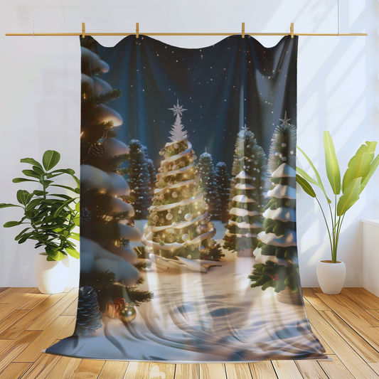 Beautiful Christmas Tree Plush Sofa Blanket