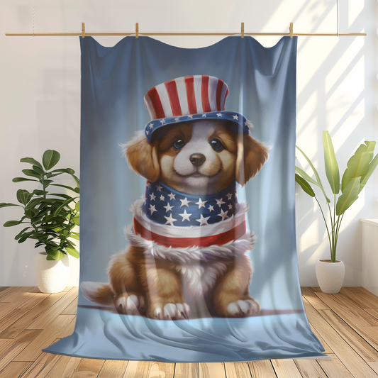 Sweet Puppy Plush Velveteen Blanket