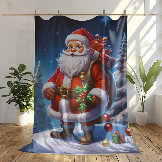 Santa Claus Velveteen Plush Blanket