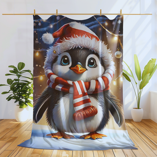 Adorable Penguin Plush Blanket