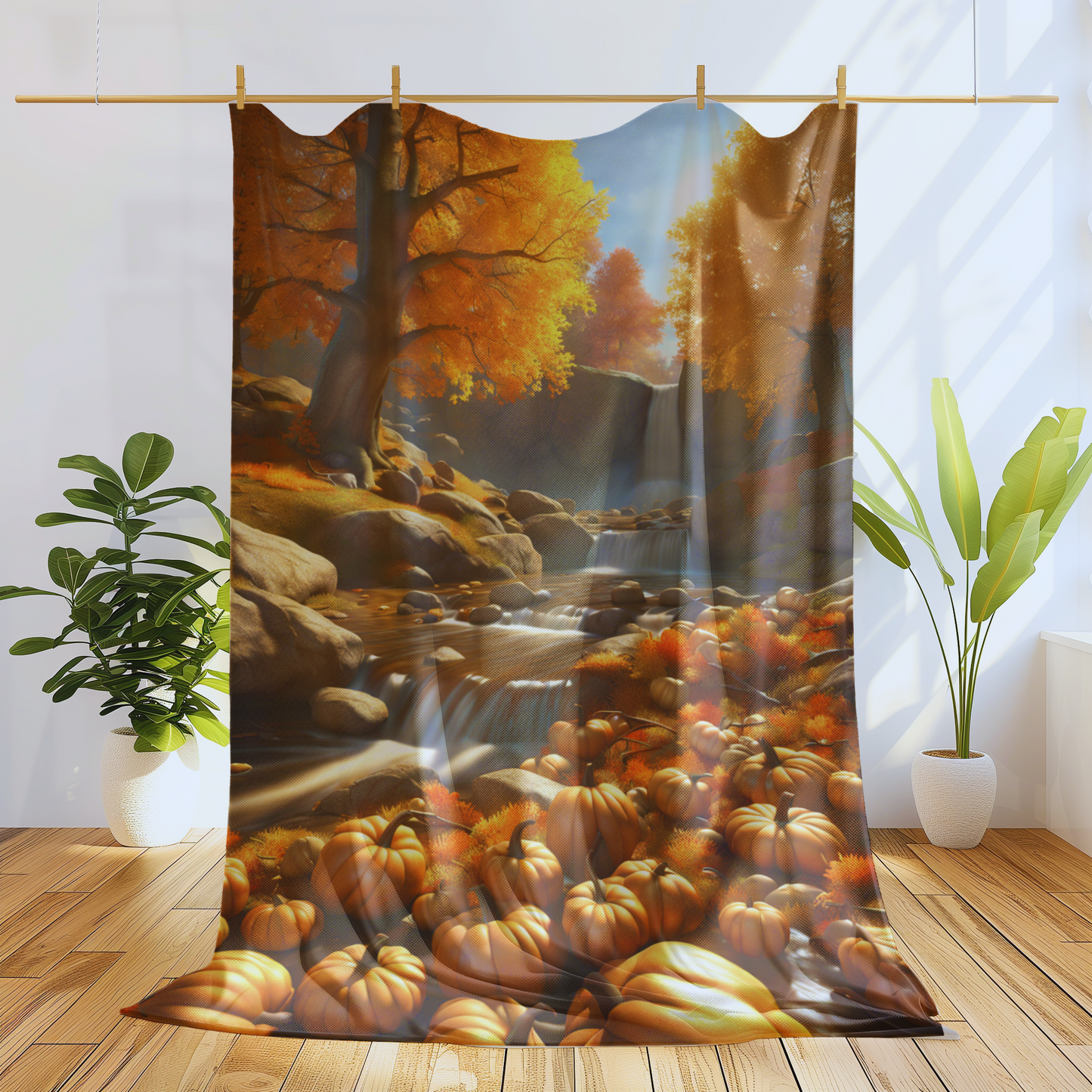 Velveteen Blanket with Fall Colors