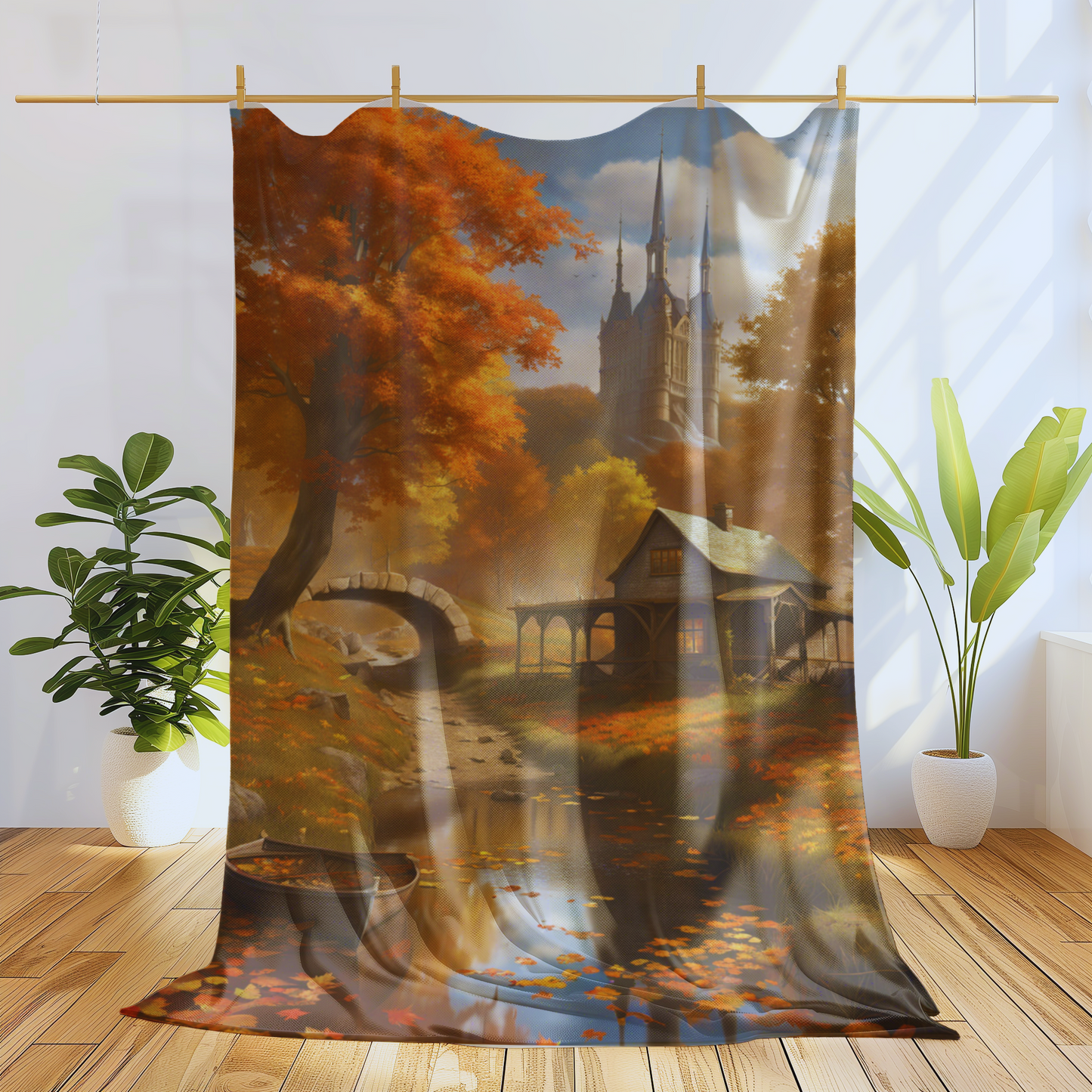 Colorful Fall Plush Blanket