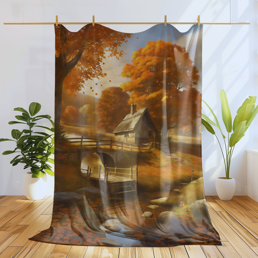 Picturesque Autumn Plush Blanket