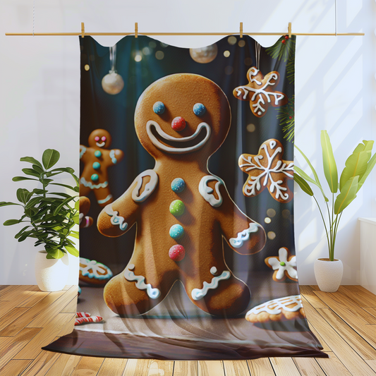 Gingerbread Man Velveteen Plush Blanket