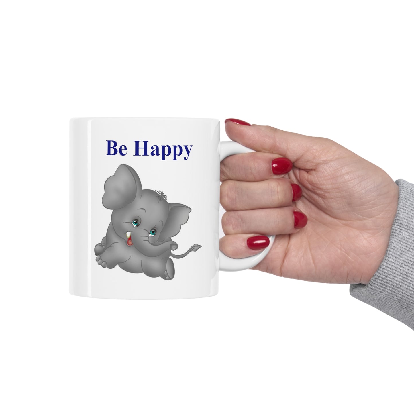 happy elephant coffee mug