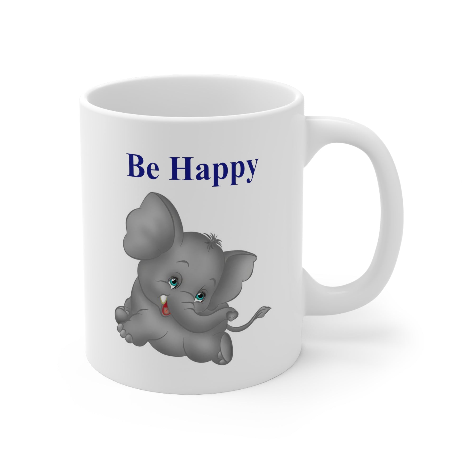 happy elephant coffee mug