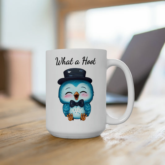 cute owl coffee mug saying what a hoot