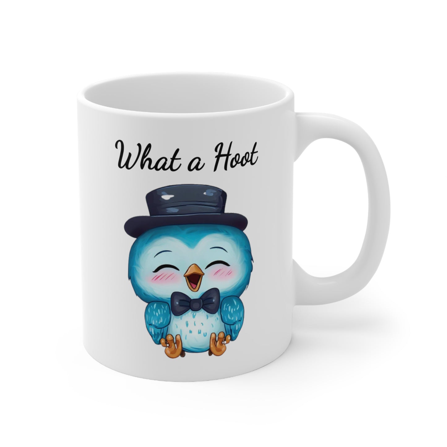 baby owl saying what a hoot coffee mug