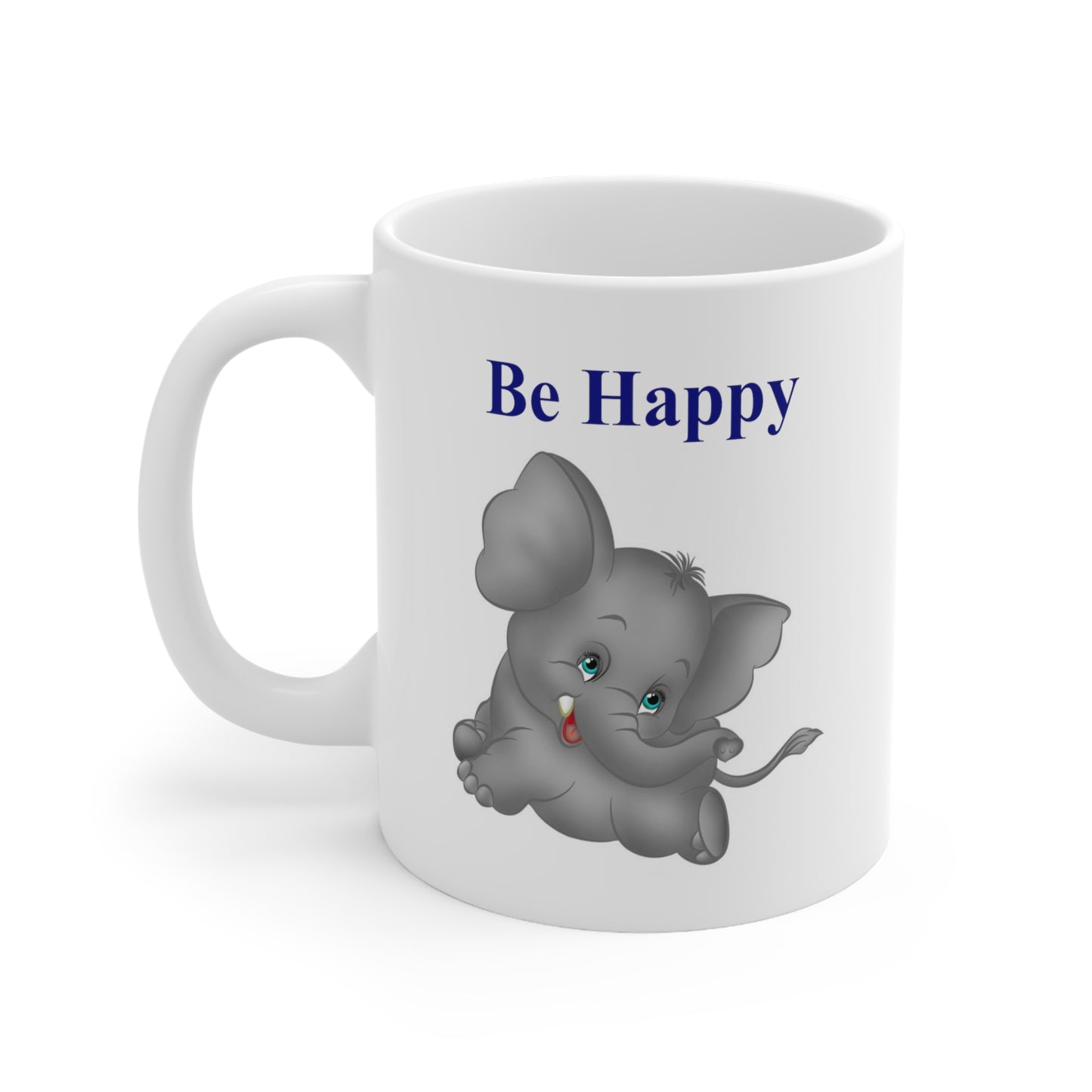 happy elephant coffee mug