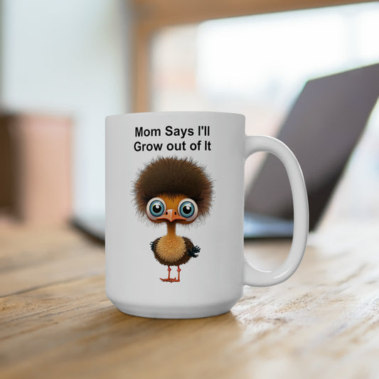 funny ostrich on coffee mug